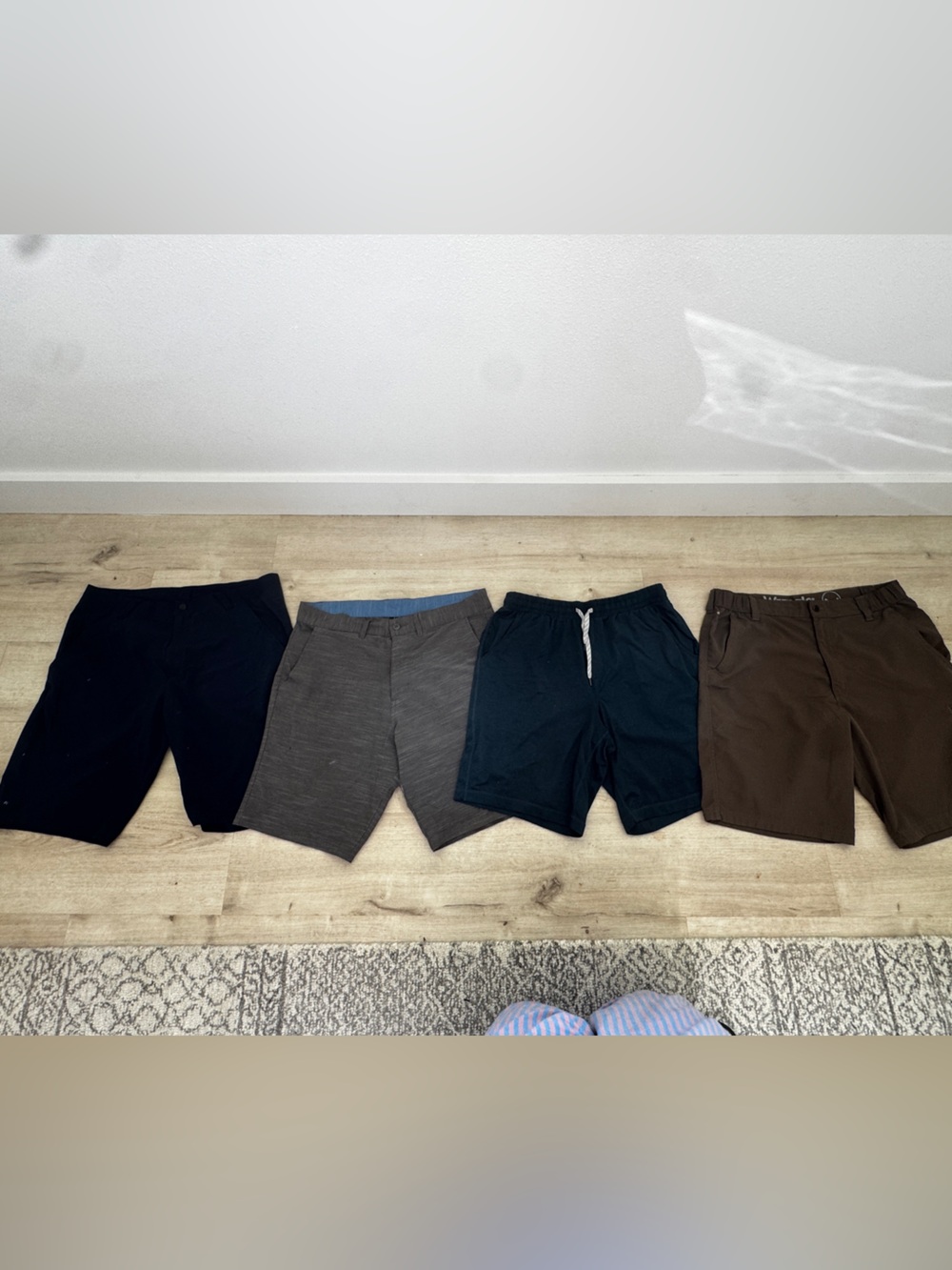 36/38 Men's Casual Drawstring and Chino Shorts - Black, Gray, Navy, Brown